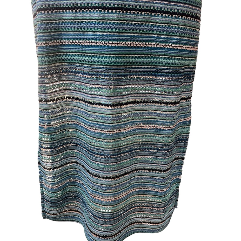 Vintage Y2K No Boundaries blue stripe knit maxi tank dress Junior's M - Picture 9 of 15